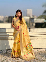 Organza Jamdani Pastel Saree