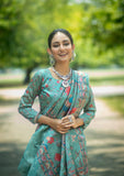 Embroidered Kalamkari Printed Saree