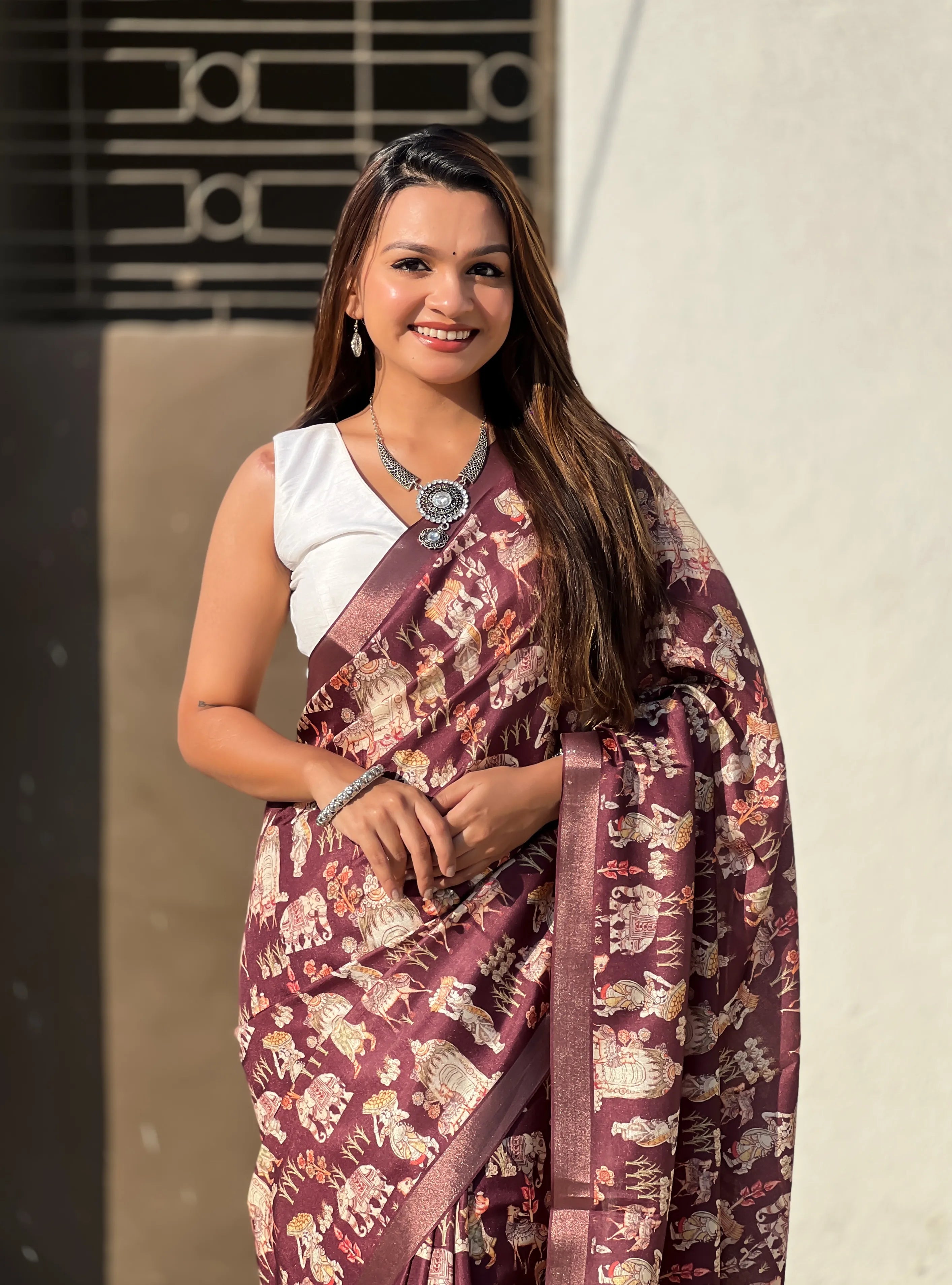 Beautiful Tussar Silk Zari Woven Saree