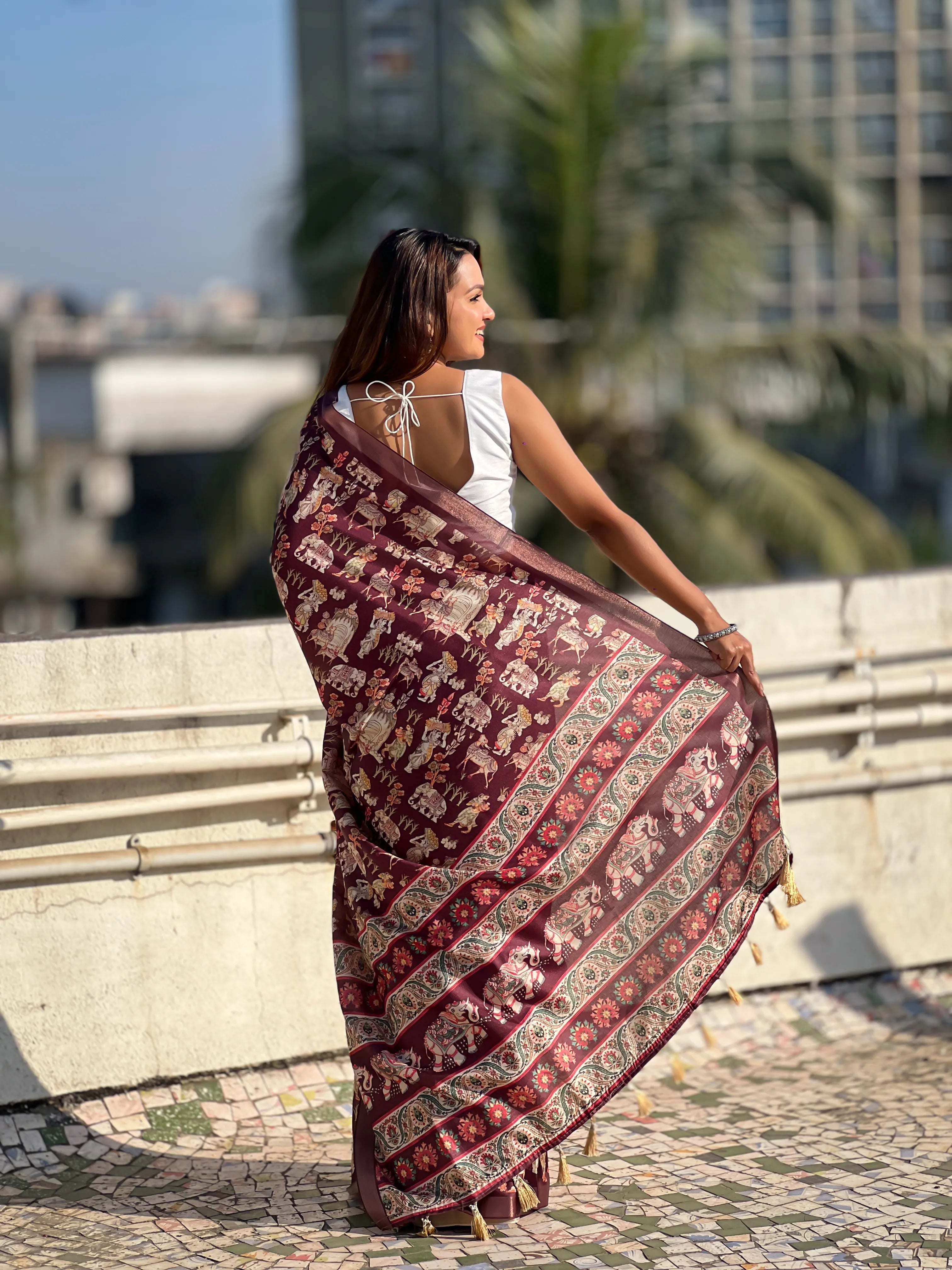 Beautiful Tussar Silk Zari Woven Saree