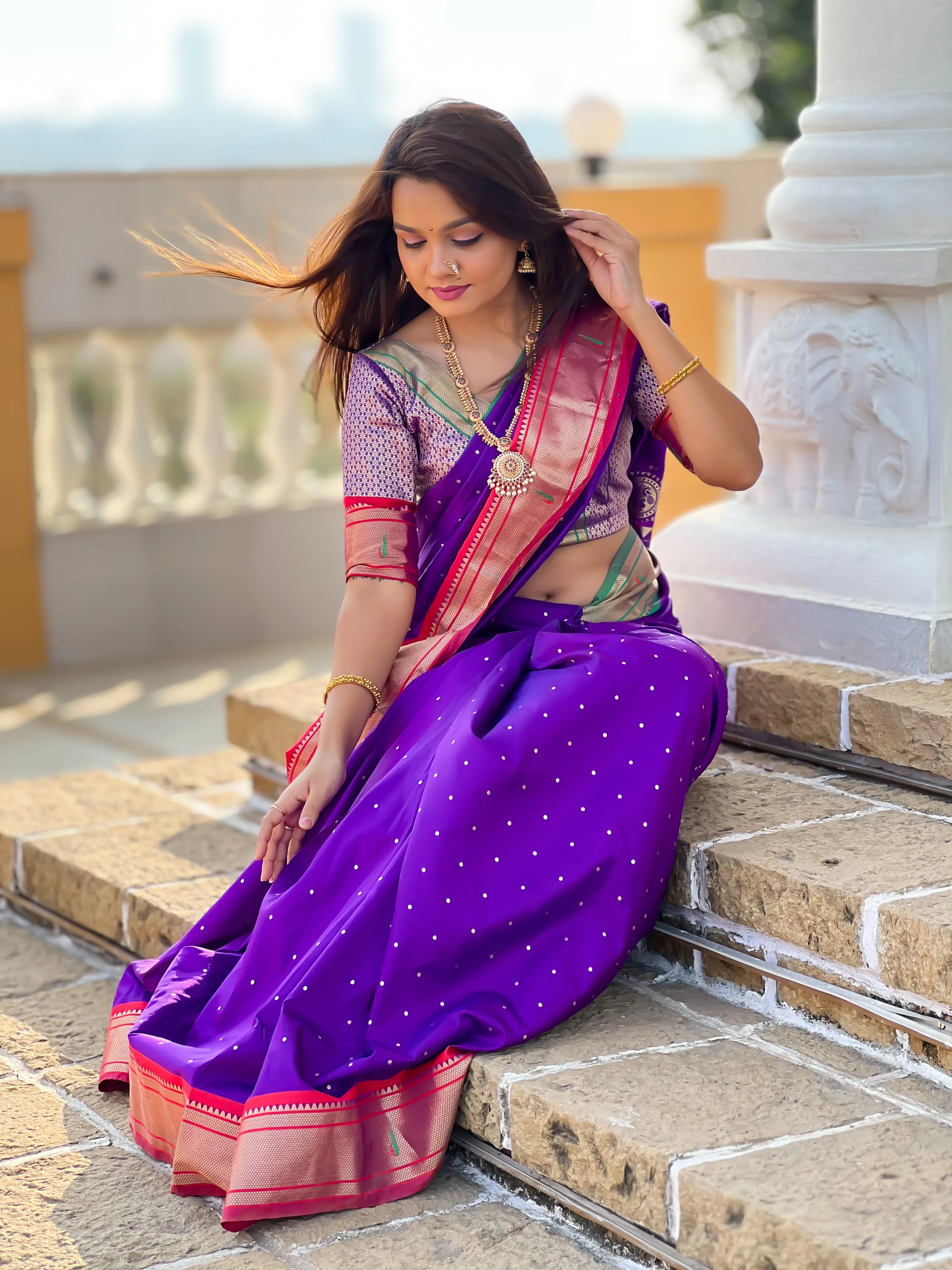 Ganga Jamuna Border Paithani Saree