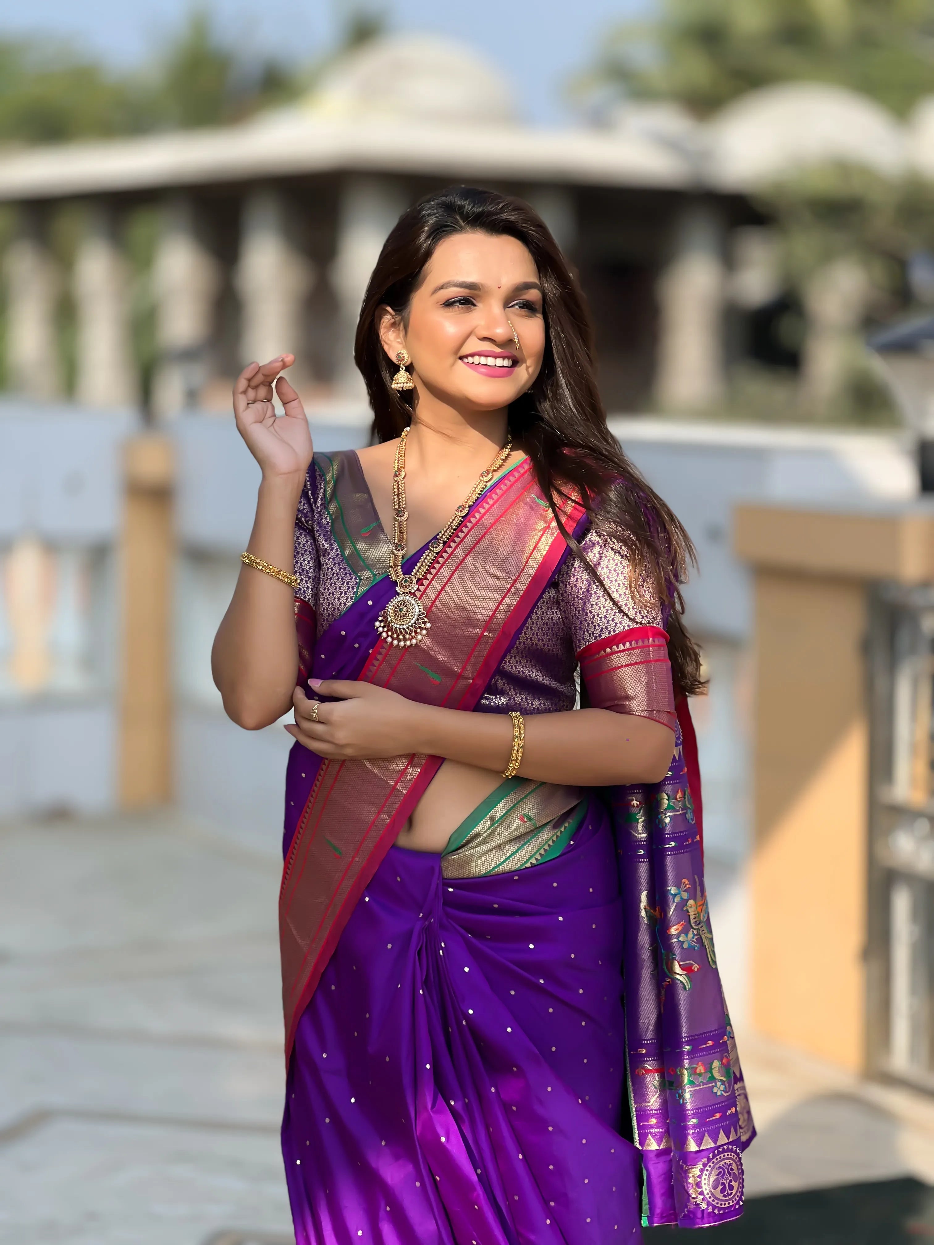Ganga Jamuna Border Paithani Saree