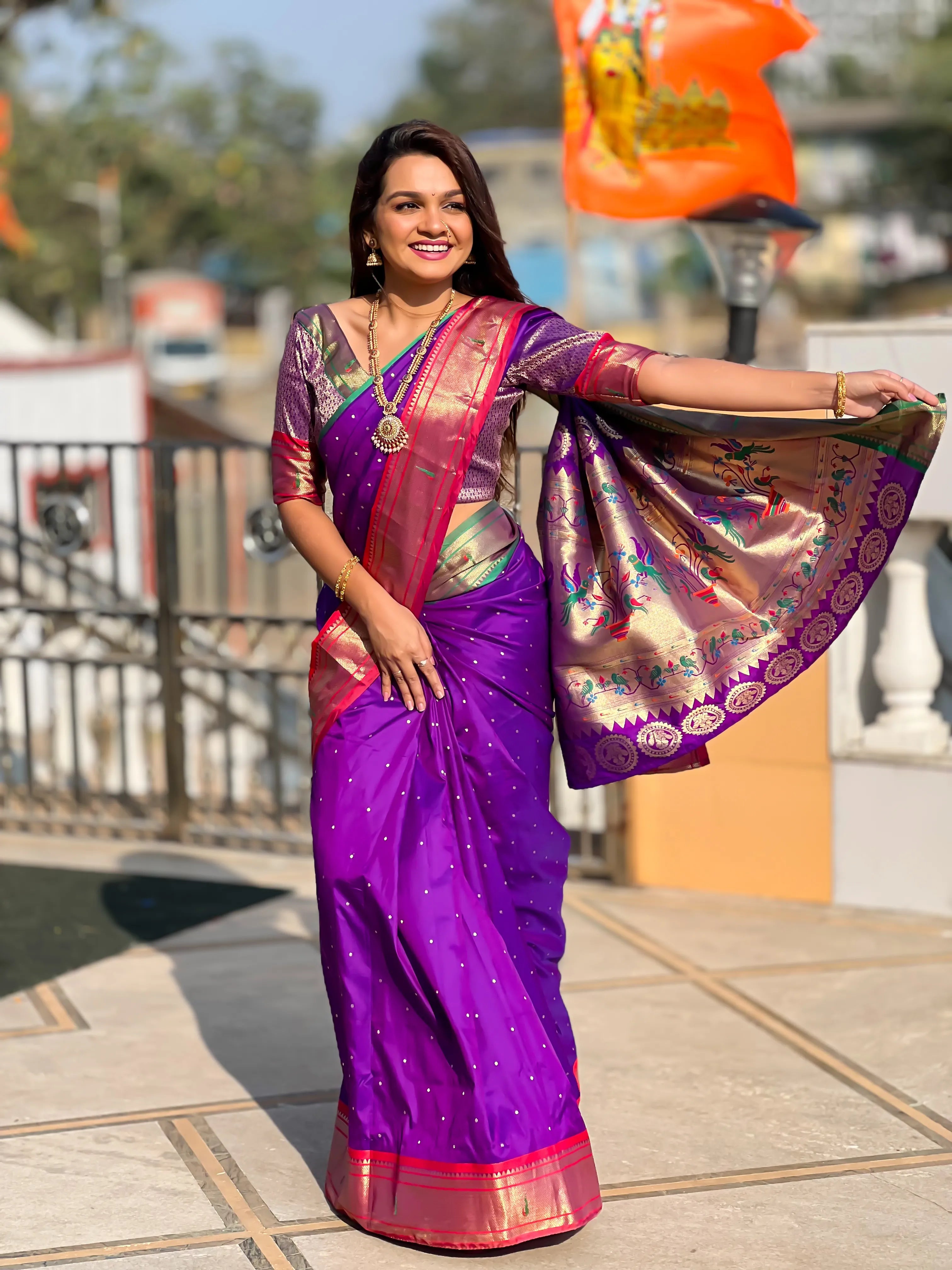 Ganga Jamuna Border Paithani Saree