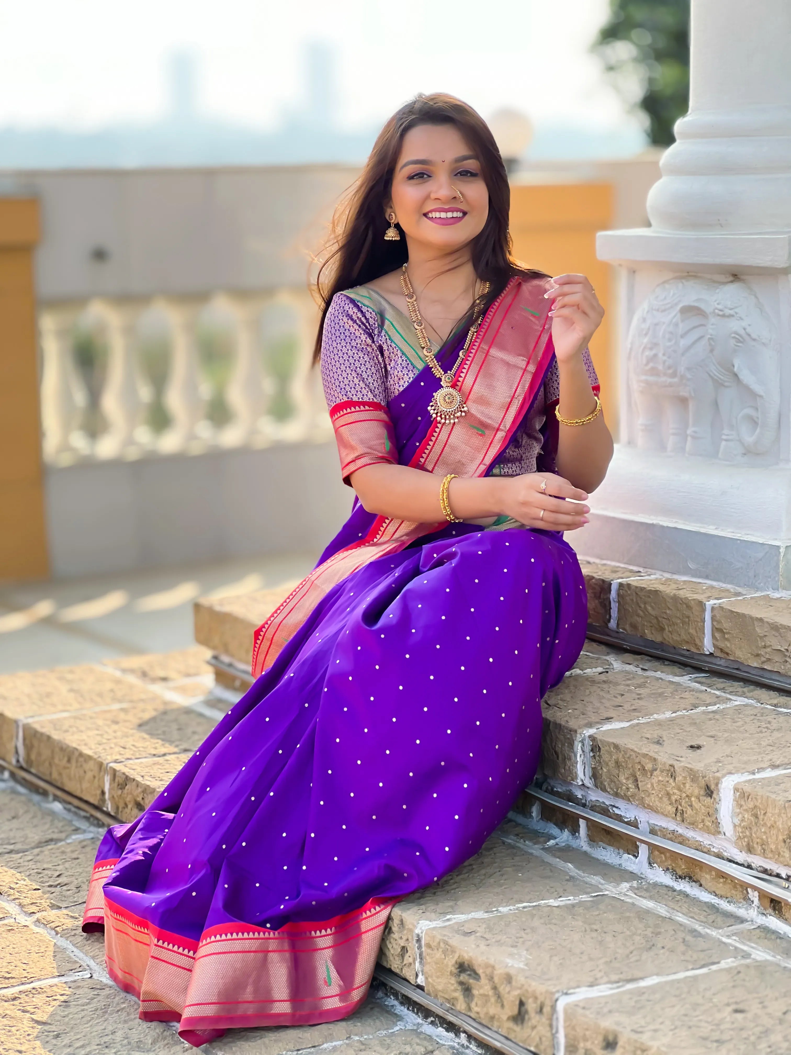Ganga Jamuna Border Paithani Saree