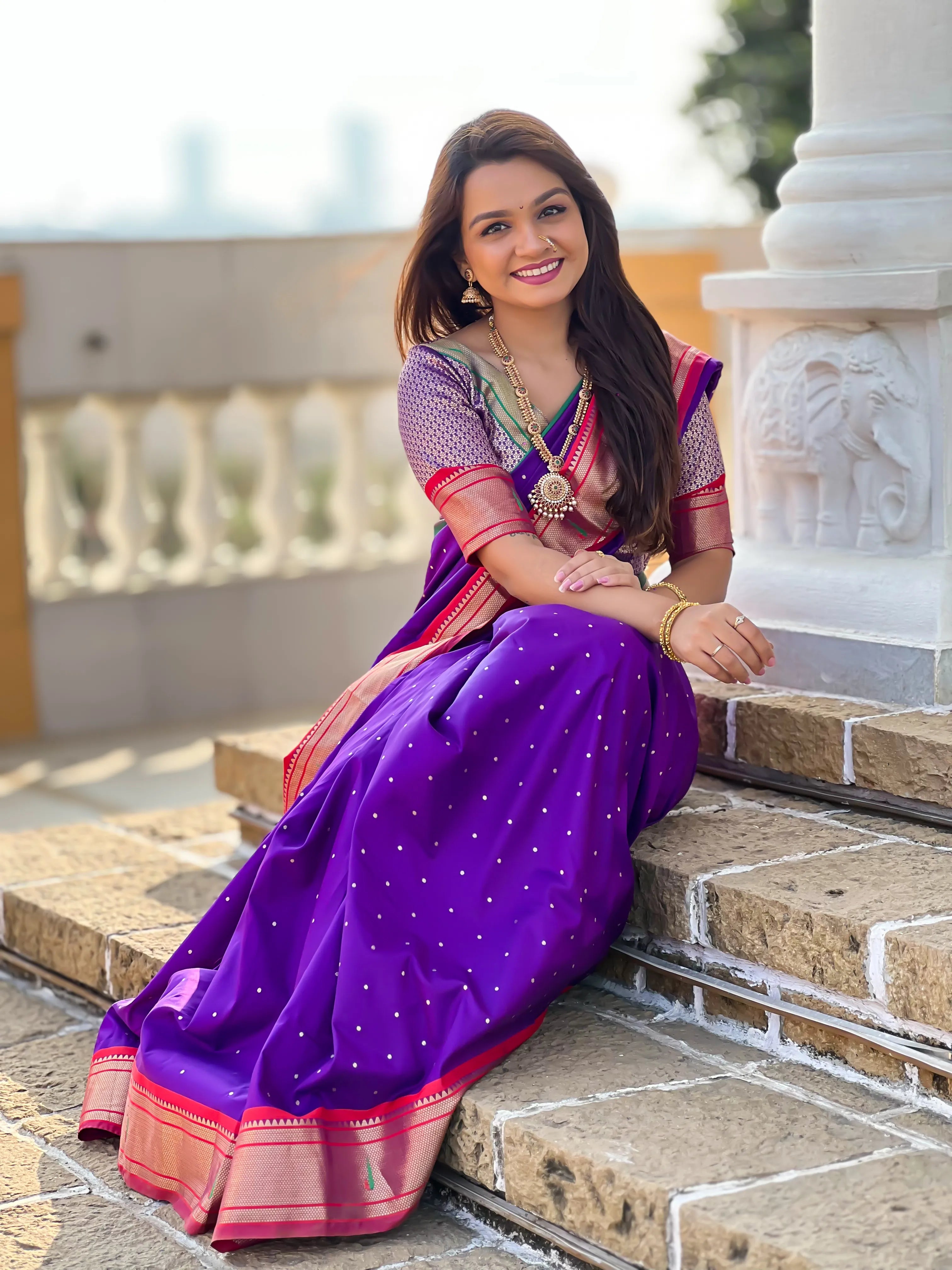 Ganga Jamuna Border Paithani Saree