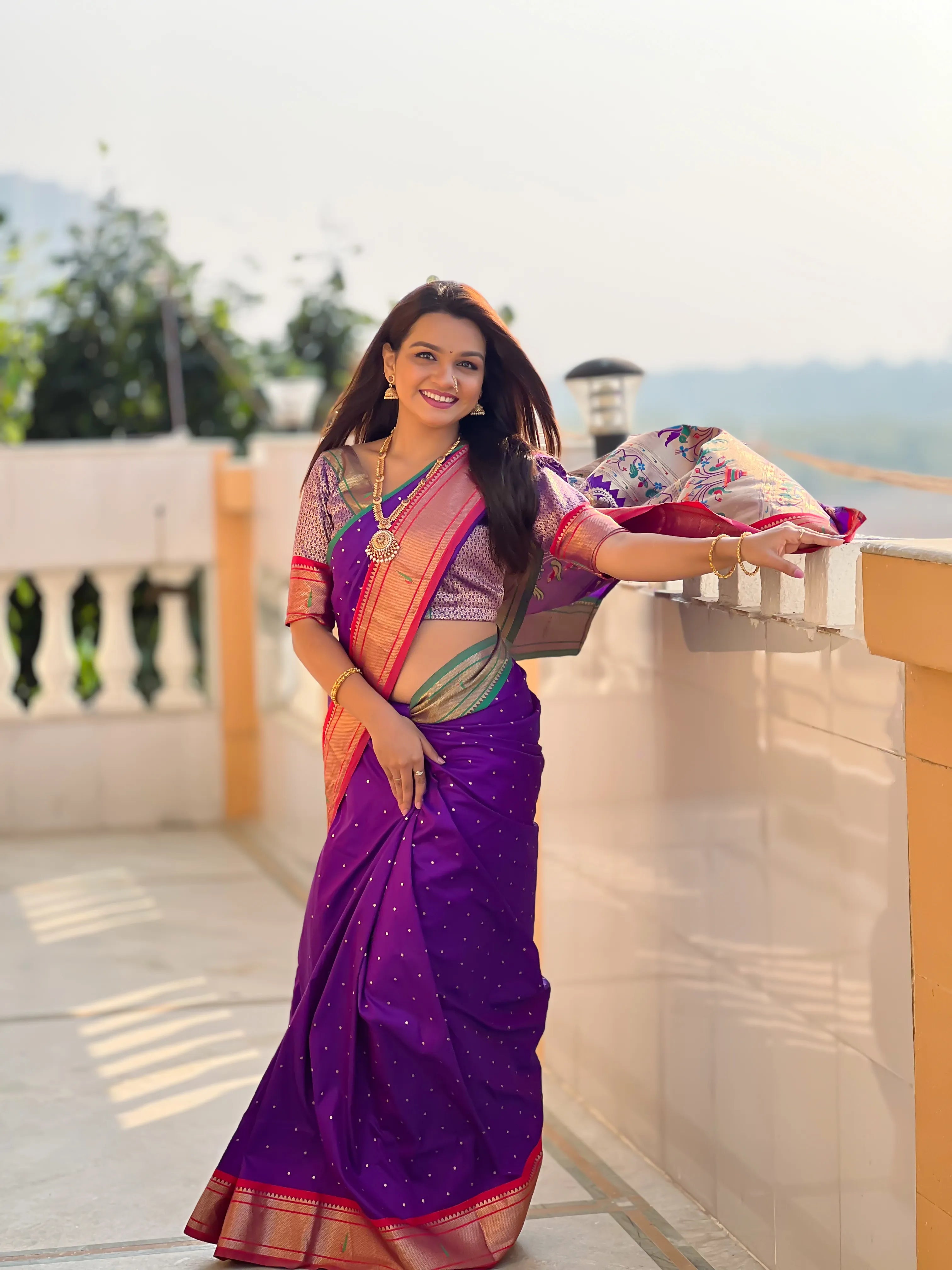 Ganga Jamuna Border Paithani Saree