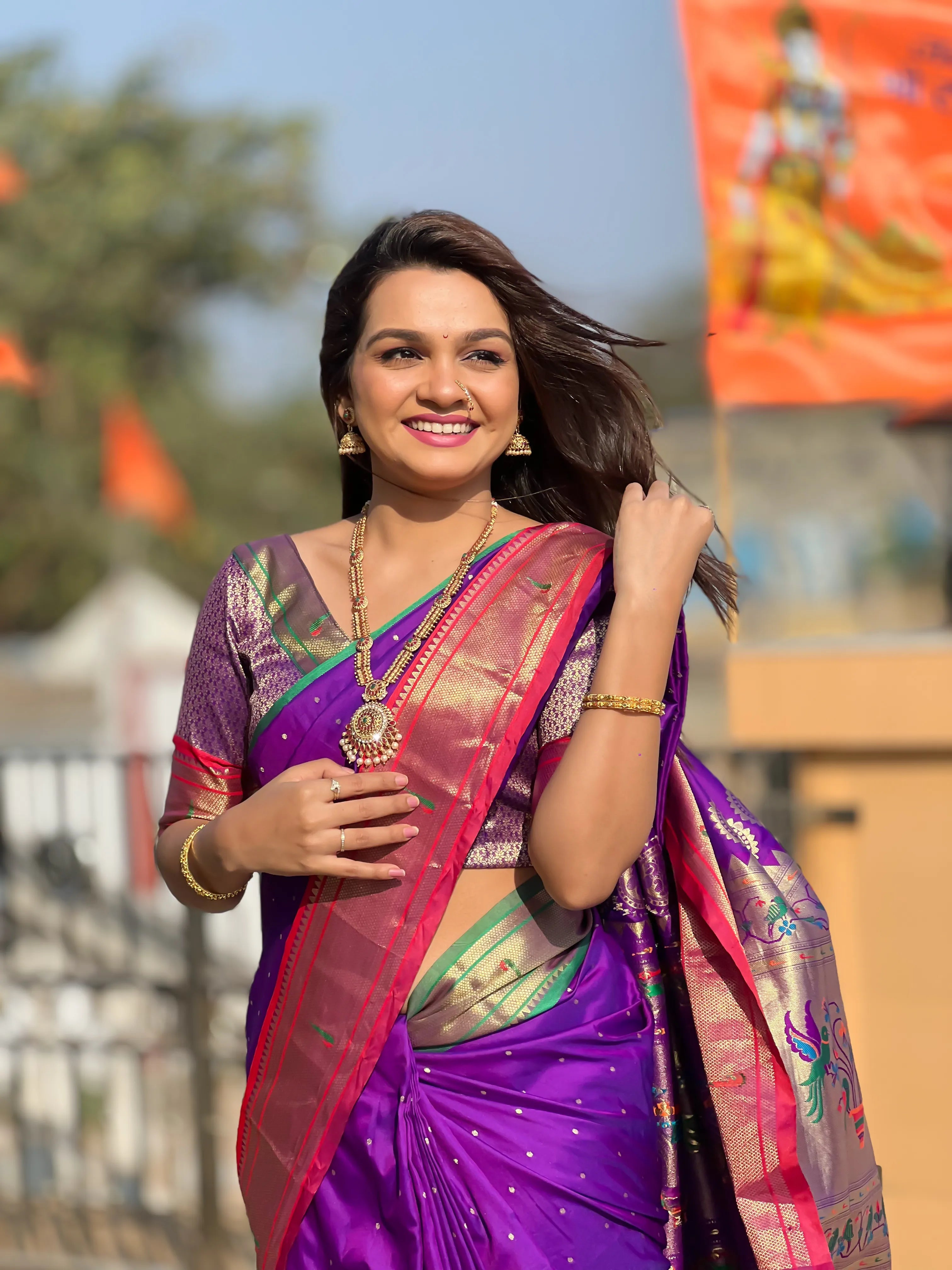 Ganga Jamuna Border Paithani Saree