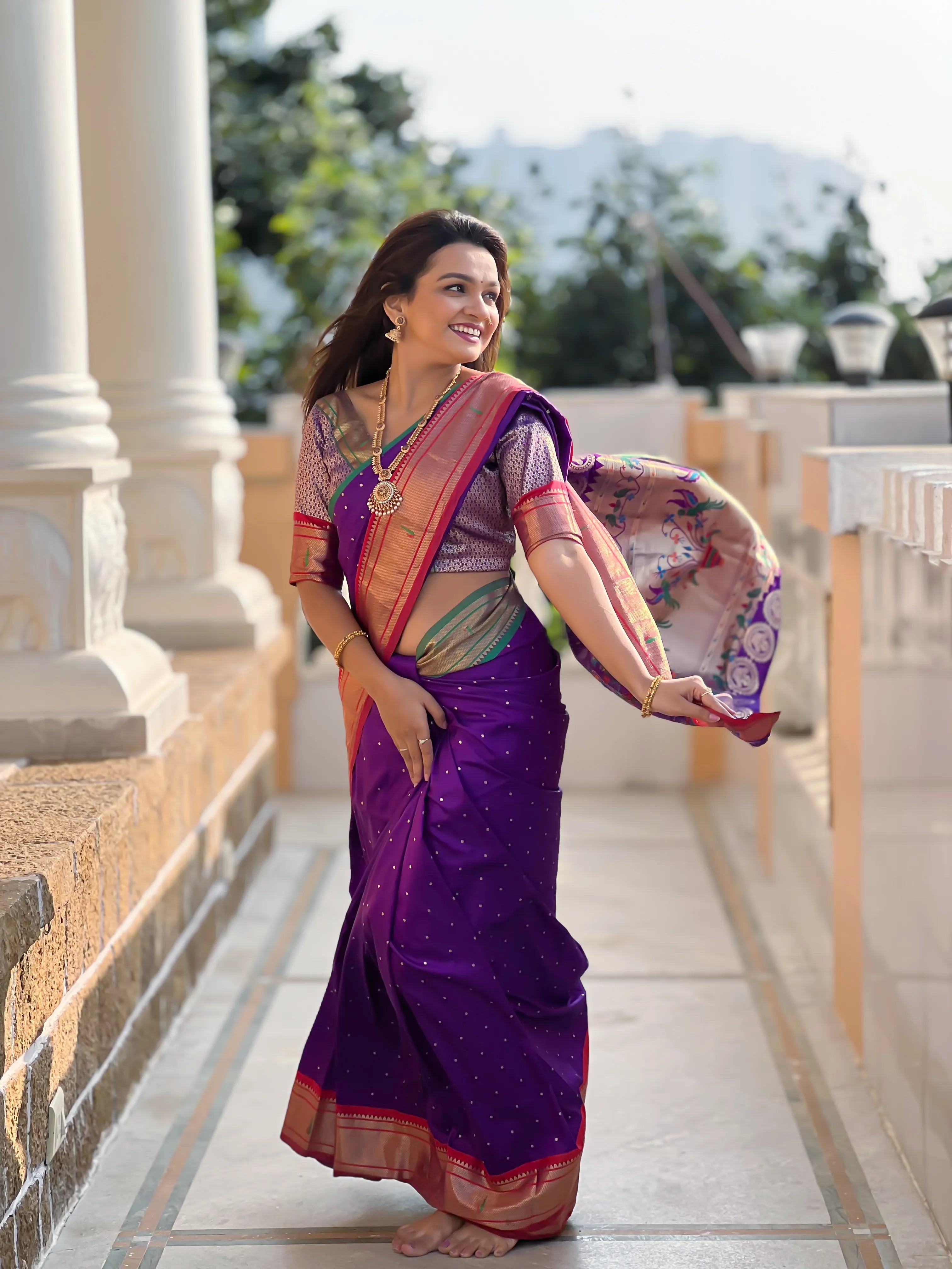 Ganga Jamuna Border Paithani Saree