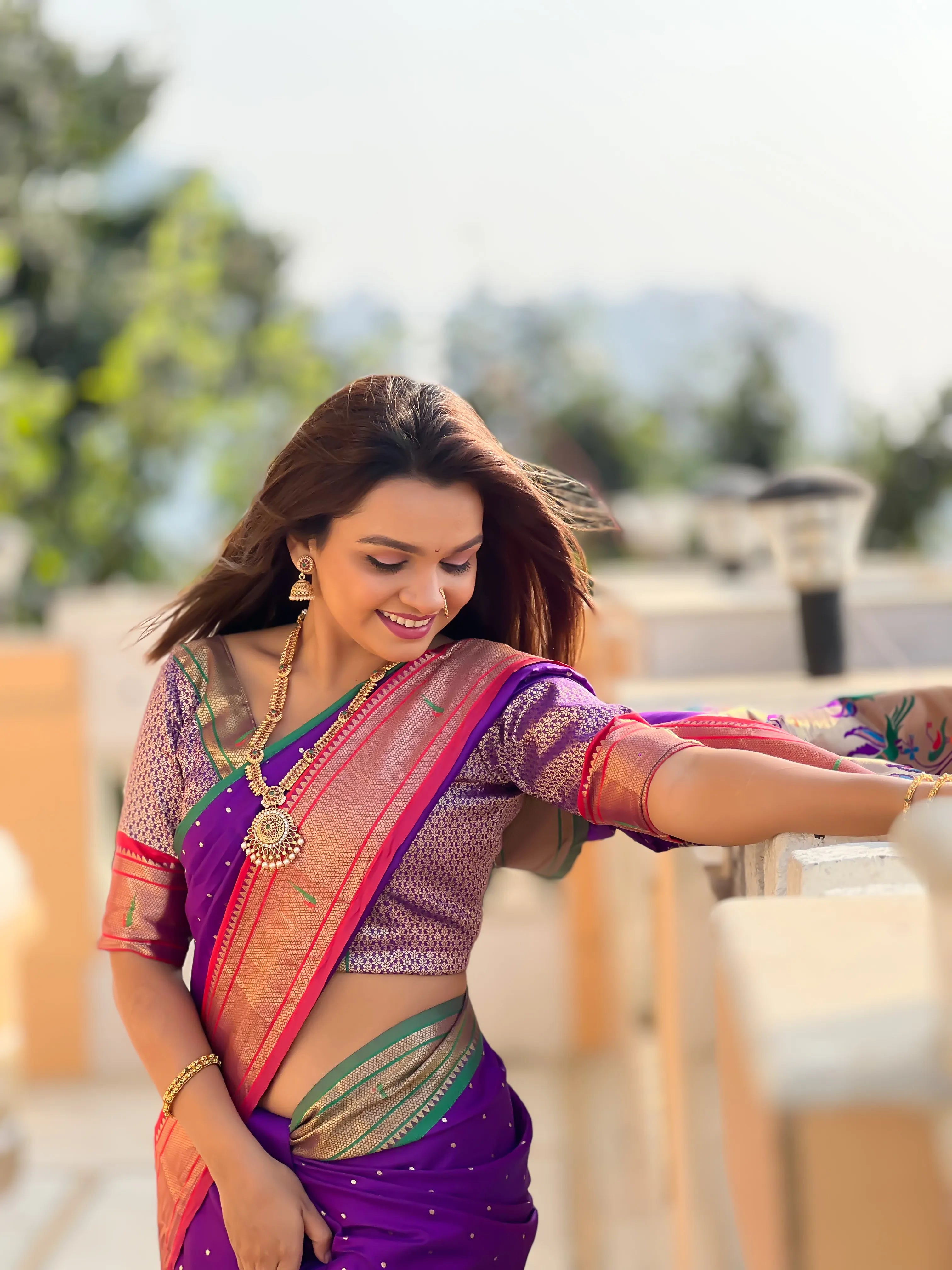 Ganga Jamuna Border Paithani Saree