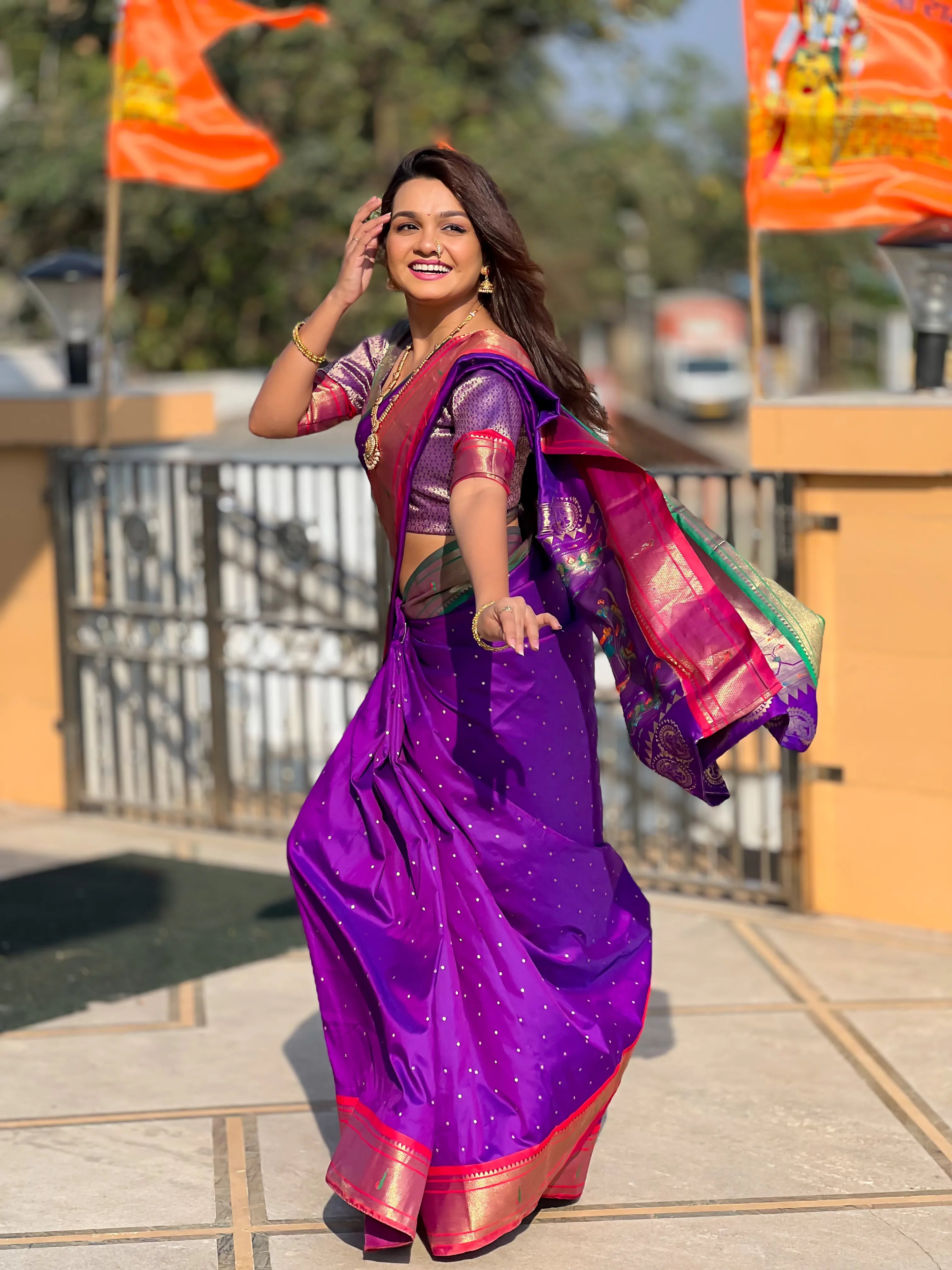 Ganga Jamuna Border Paithani Saree