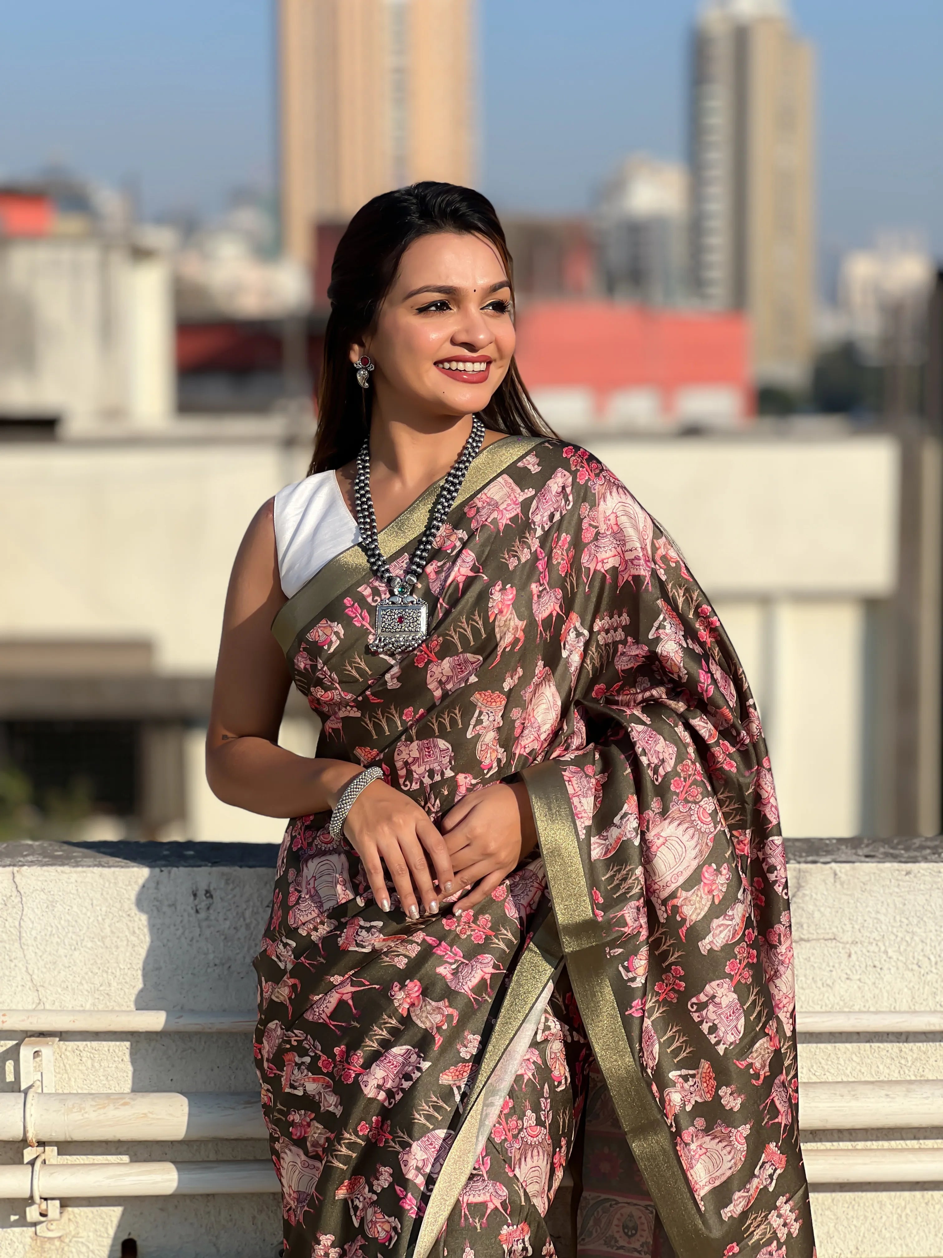Beautiful Tussar Silk Zari Woven Saree