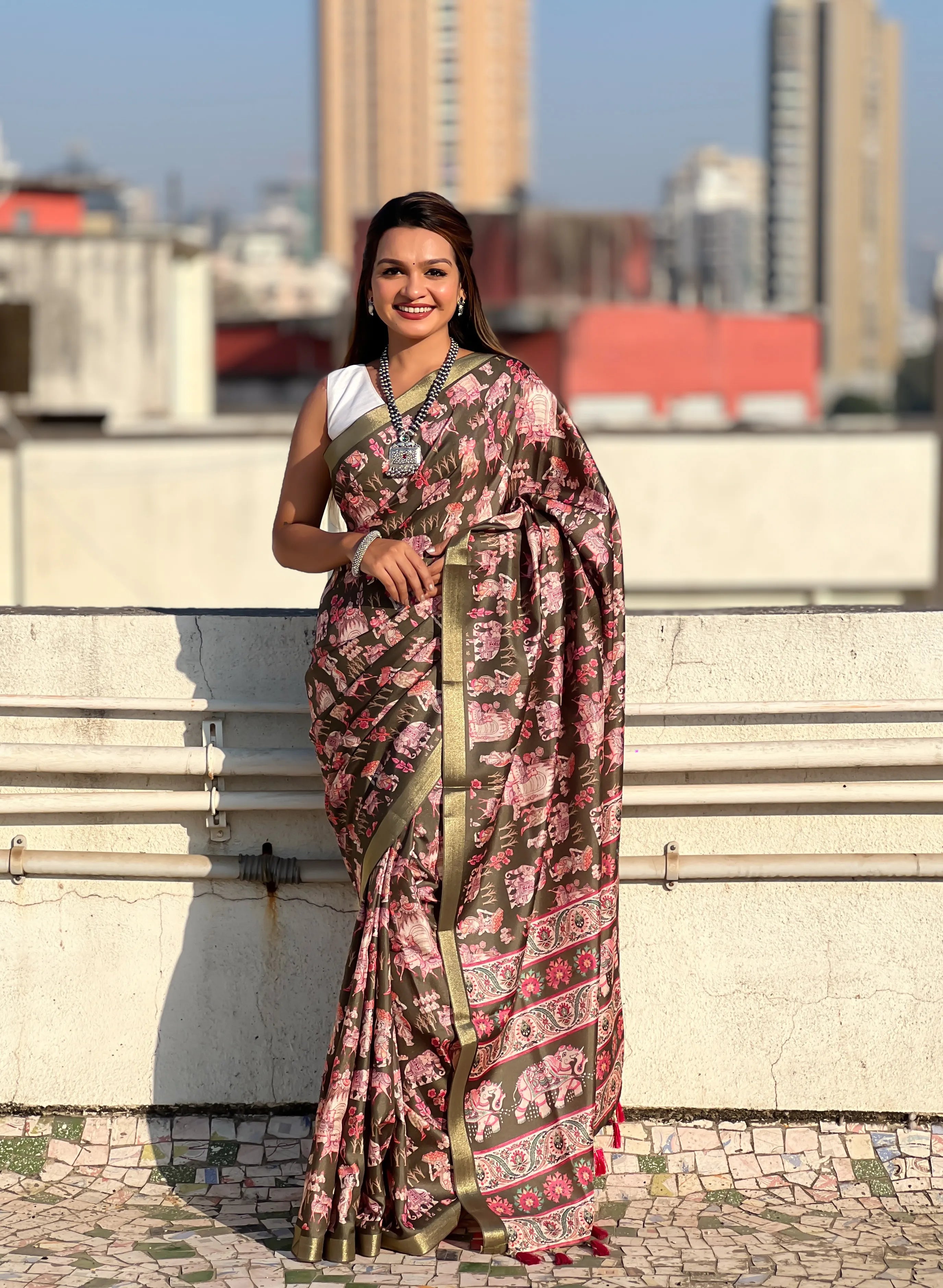 Beautiful Tussar Silk Zari Woven Saree