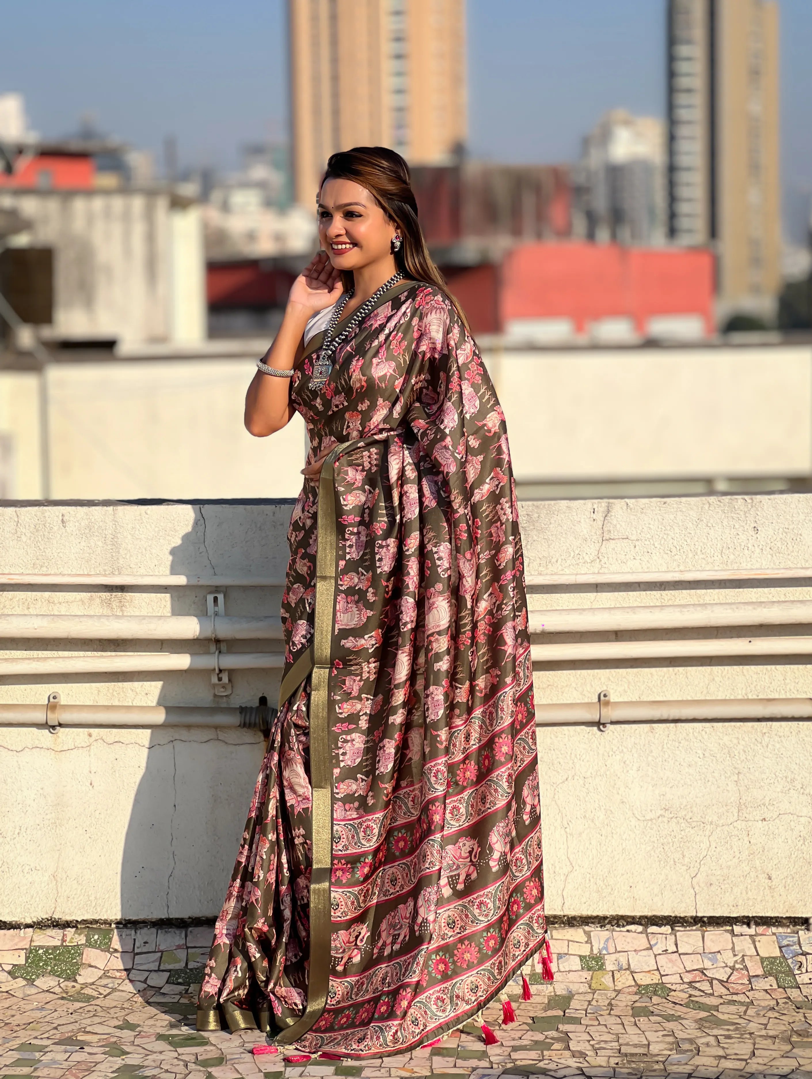 Beautiful Tussar Silk Zari Woven Saree