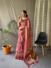 Malai Cotton Kalamkari Printed Saree