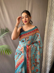 Malai Cotton Kalamkari Printed Saree