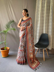 Malai Cotton Kalamkari Printed Saree