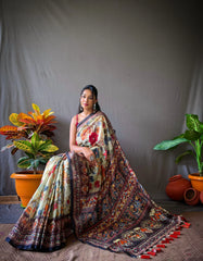 Kalamkari Digital Printed Cotton Saree
