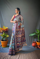 Kalamkari Digital Printed Cotton Saree