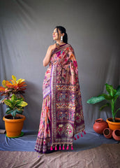 Kalamkari Digital Printed Cotton Saree