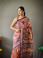 Kalamkari Digital Printed Cotton Saree