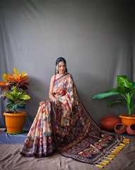 Kalamkari Digital Printed Cotton Saree