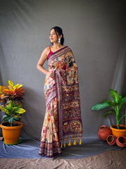 Kalamkari Digital Printed Cotton Saree