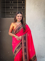 Soft Silk Rangoli Zari Saree – Traditional Edition