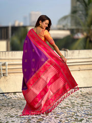 Soft Silk Rangoli Zari Saree – Traditional Edition