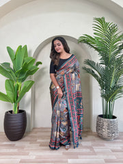 Dola Viscose Digital Printed Pichwai Saree