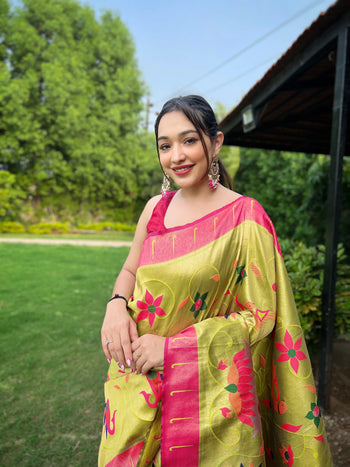 Maharastrian Designer Paithani Soft Silk Saree