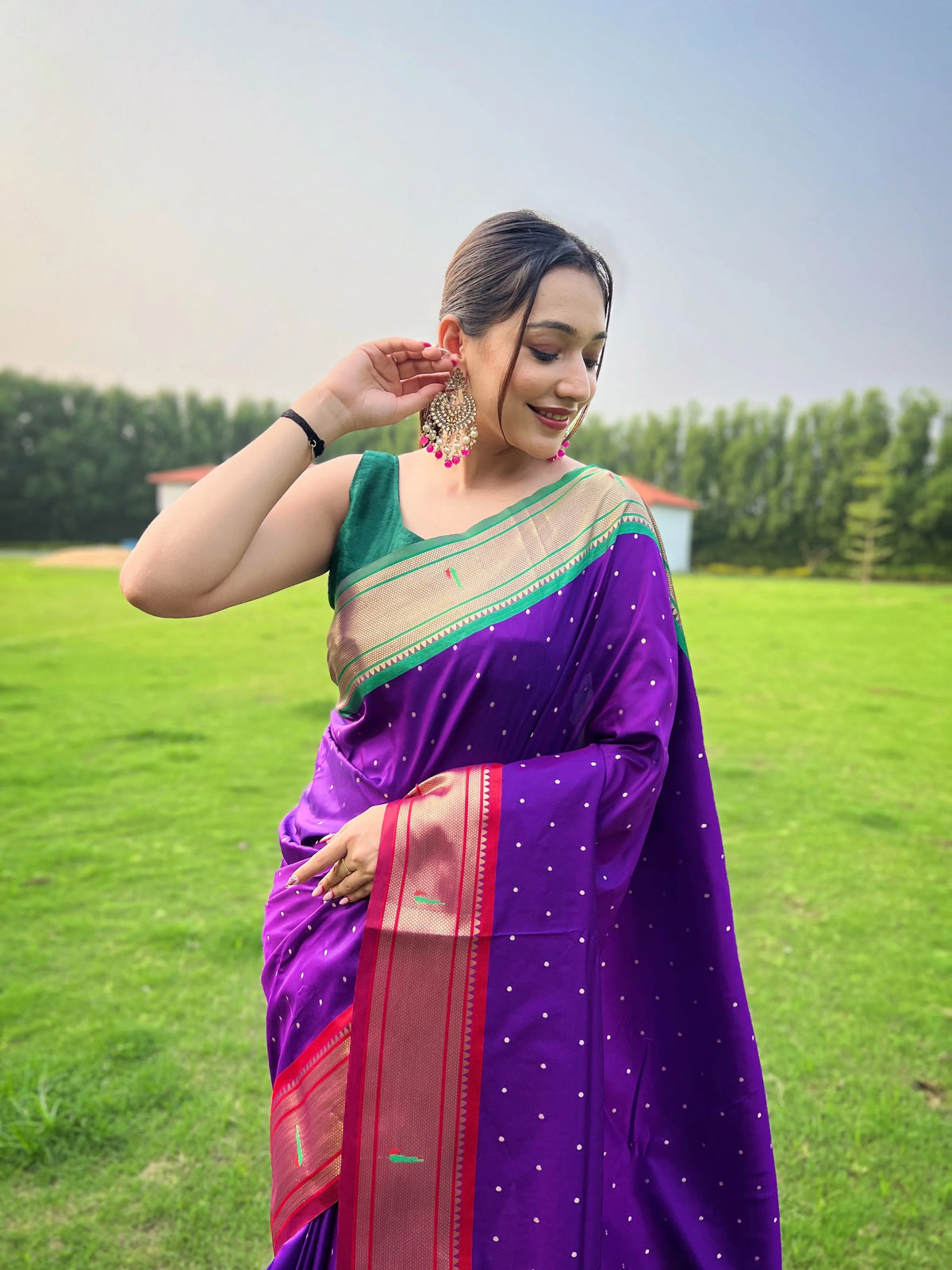 Ganga Jamuna Border Paithani Saree
