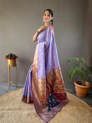 Paithani Soft Silk Contast Border Saree