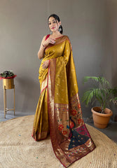Paithani Soft Silk Contast Border Saree