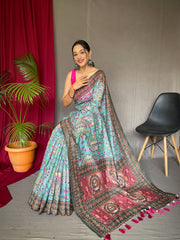 Malai Cotton Digital Printed Kalamkari Saree