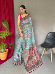 Malai Cotton Digital Printed Kalamkari Saree