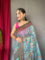Malai Cotton Digital Printed Kalamkari Saree