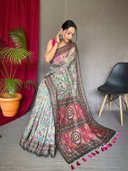 Malai Cotton Digital Printed Kalamkari Saree