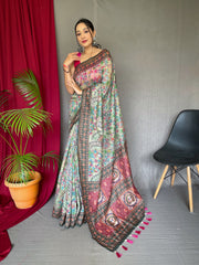 Malai Cotton Digital Printed Kalamkari Saree