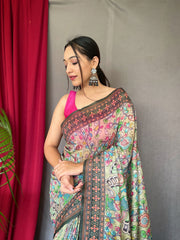 Malai Cotton Digital Printed Kalamkari Saree