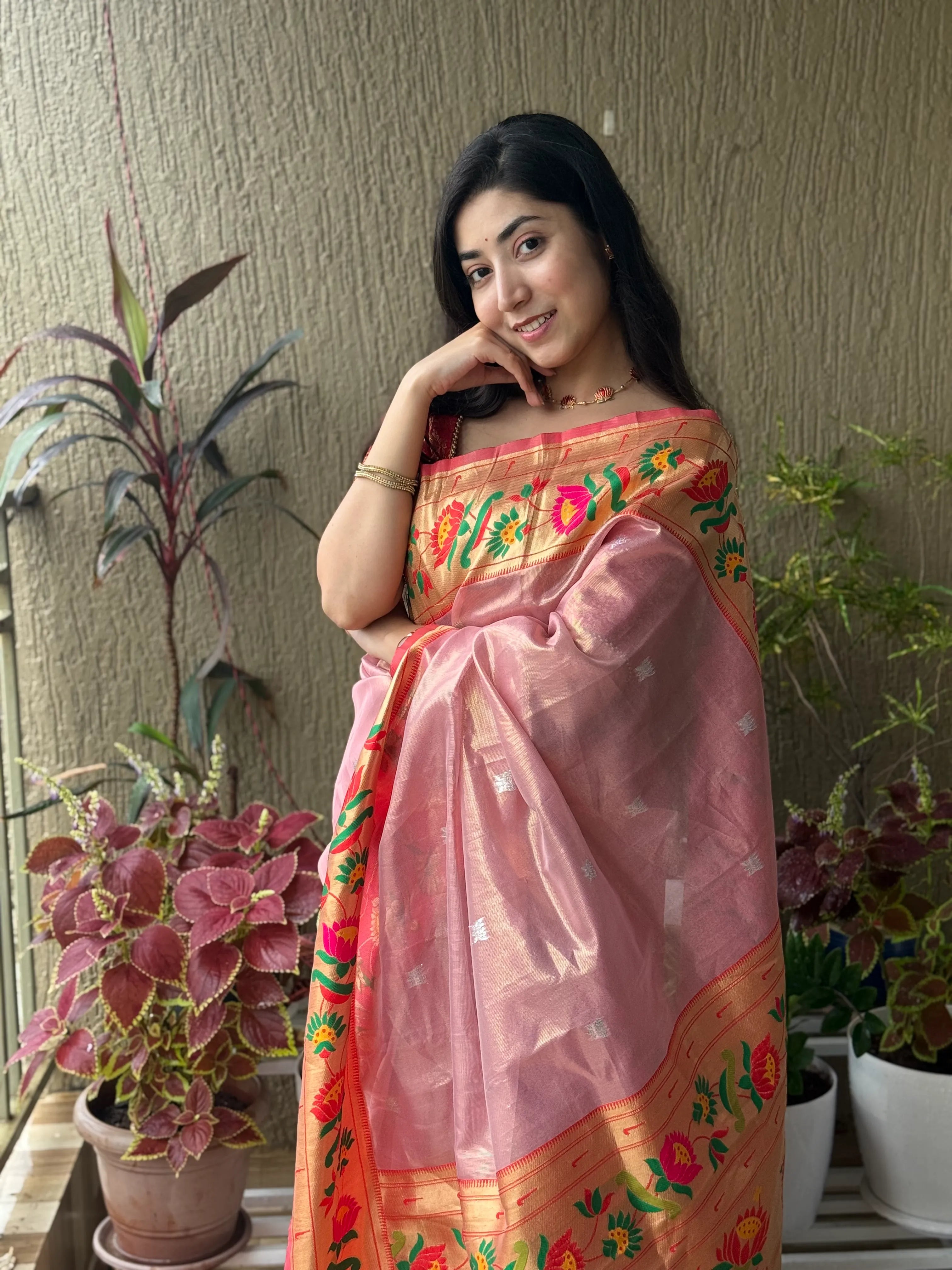 Lotus Organza Tissue Silk Saree