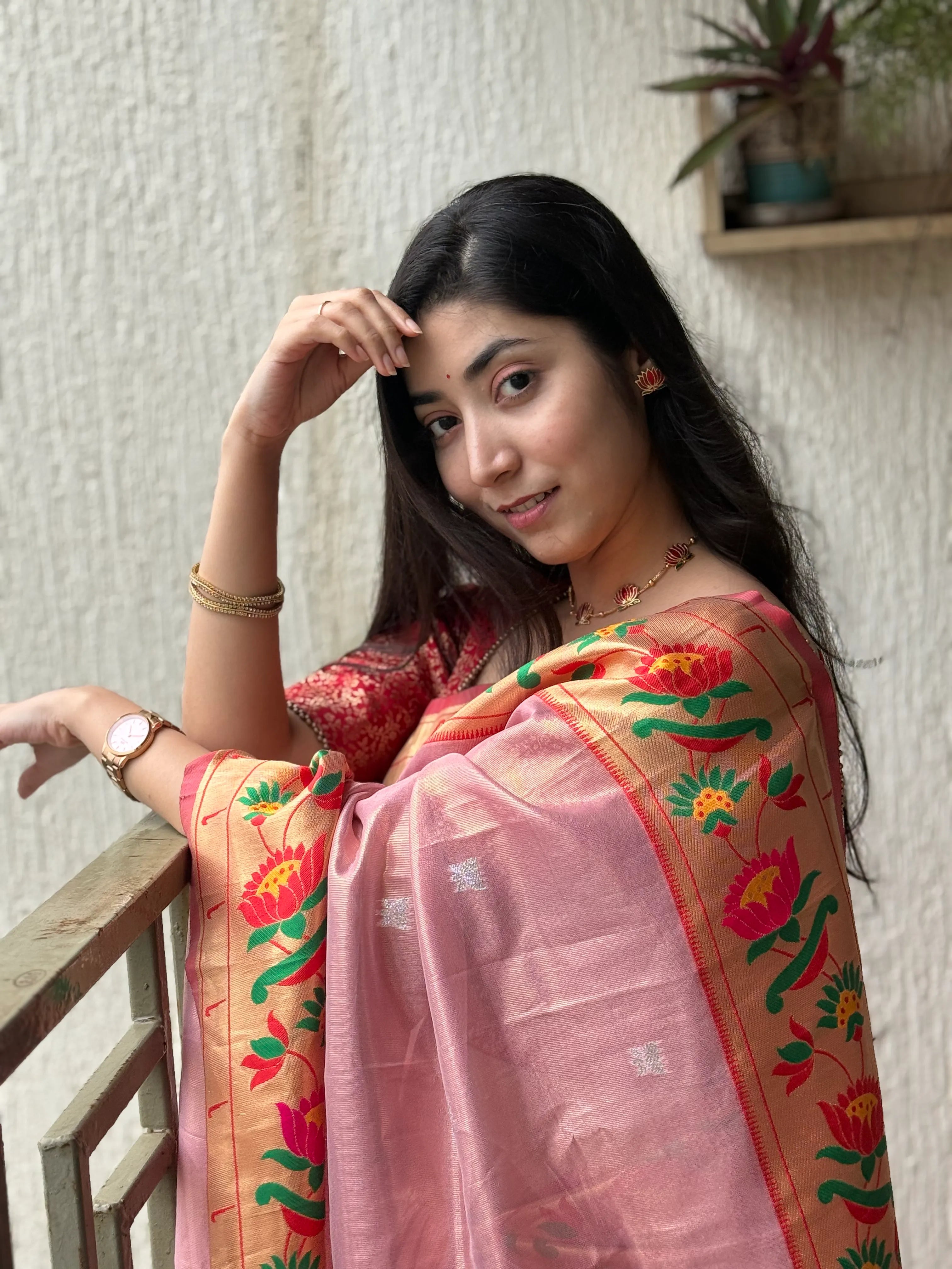 Lotus Organza Tissue Silk Saree