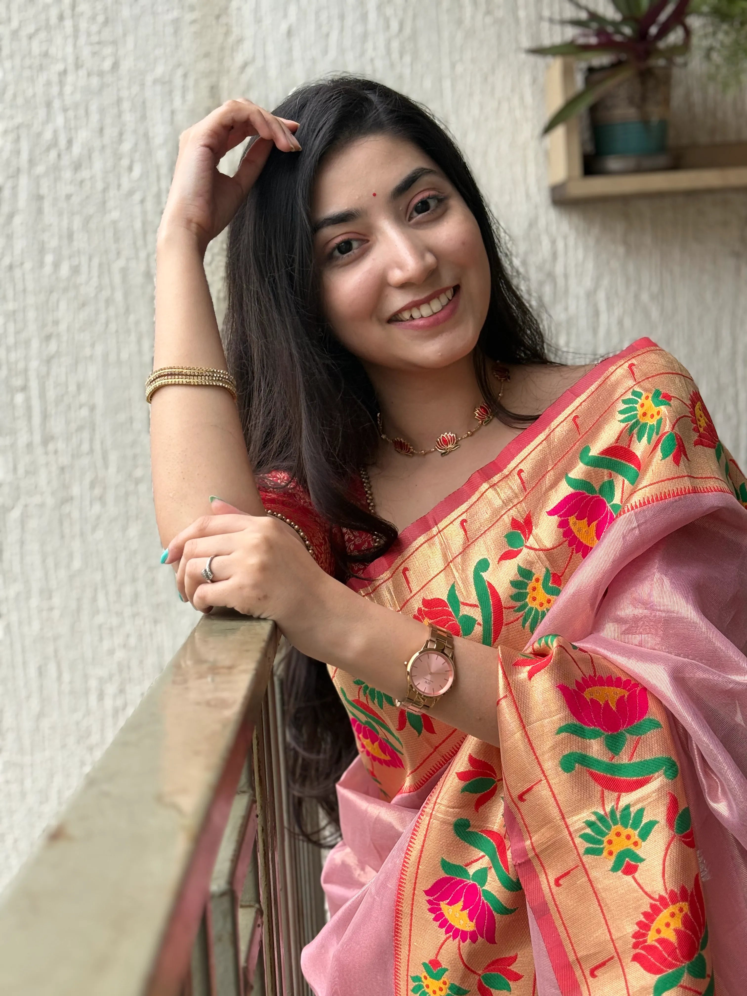 Lotus Organza Tissue Silk Saree