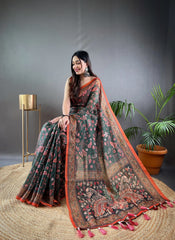 Kalamkari Printed Pure Malai Cotton Saree