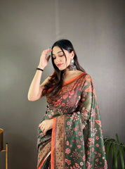 Kalamkari Printed Pure Malai Cotton Saree