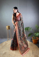 Kalamkari Printed Pure Malai Cotton Saree