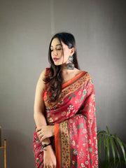 Kalamkari Printed Pure Malai Cotton Saree