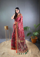 Kalamkari Printed Pure Malai Cotton Saree