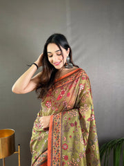 Kalamkari Printed Pure Malai Cotton Saree