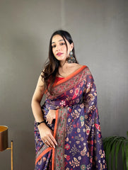 Kalamkari Printed Pure Malai Cotton Saree