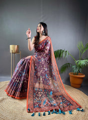 Kalamkari Printed Pure Malai Cotton Saree